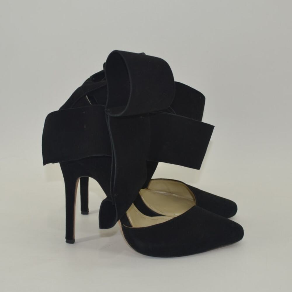 Aminah Abdul Jillil Black D'Orsay Oversize Bow Pump Ankle 9M - Picture 5 of 12